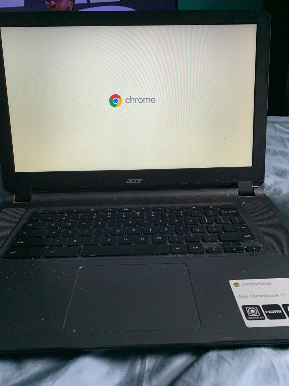 Acer Chromebook Laptop in gray with Charger